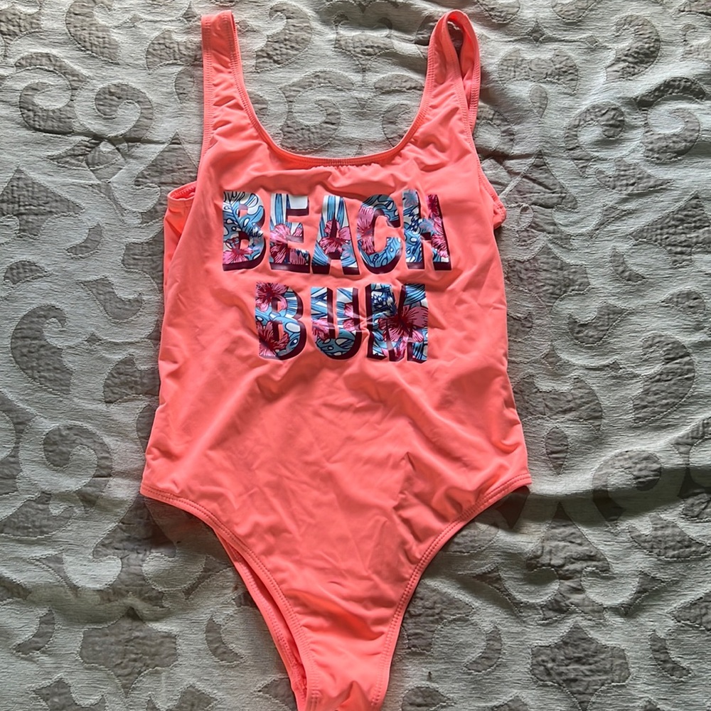 Beach bum one piece bathing suit